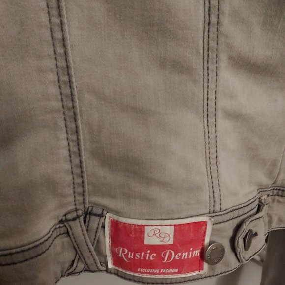 NWOT Grey Washed Crop Jean Jacket SZ S - Picture 7 of 7